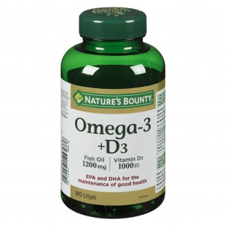 Nature's Bounty Omega-3 + Vitamin D3, 90 Softgels